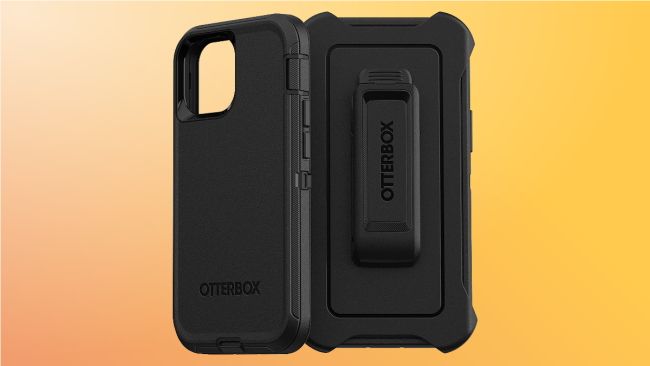 Otterbox Defender case on yellow background