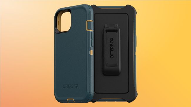 Otterbox Defender case on yellow background