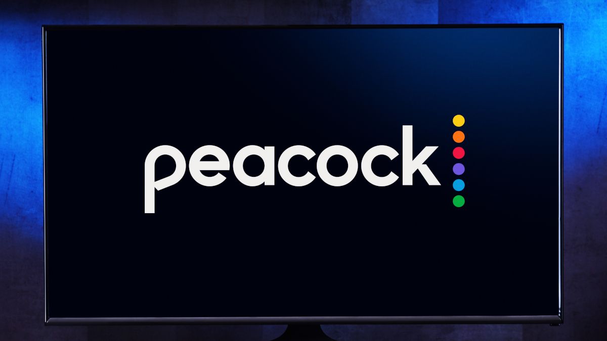 TV screen showing the Peacock logo