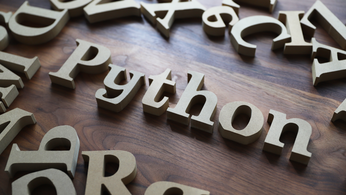 python spelled out in wooden letters
