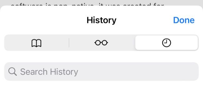Safari History on iPhone