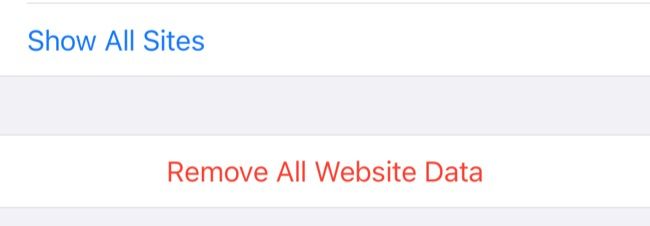 Delete All Safari Website Data