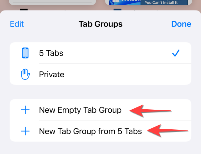 Select "New Empty Tab Group" or New Tab Group with open Tabs option.