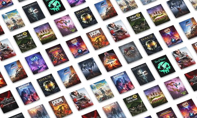 Grid of titles available on Xbox Game Pass