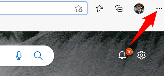 The three dots in Edge's top-right corner.
