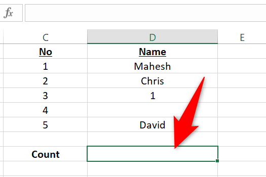 Select a cell in an Excel spreadsheet.