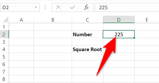 Find the number to get the square root for.