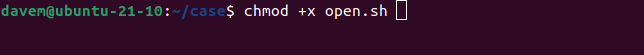 Making the open.sh scrip executable