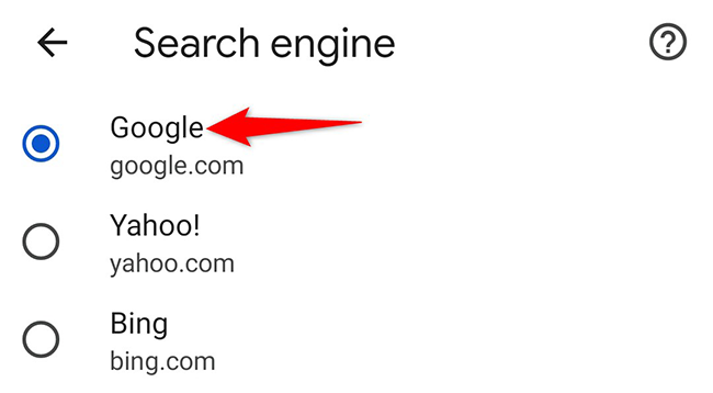 Select a non-Yahoo search engine.