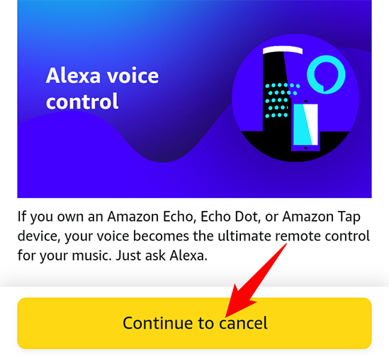Select "Continue to Cancel."