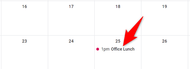 Select an existing event on Google Calendar.