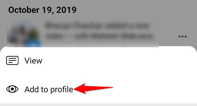 Select "Add to Profile" from the menu.