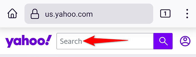 Enter a query and press Enter on Yahoo.