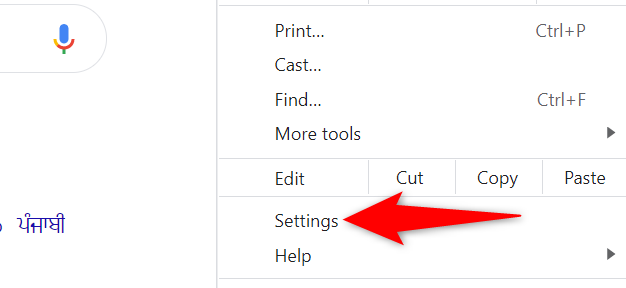 Select "Settings" from Chrome menu.