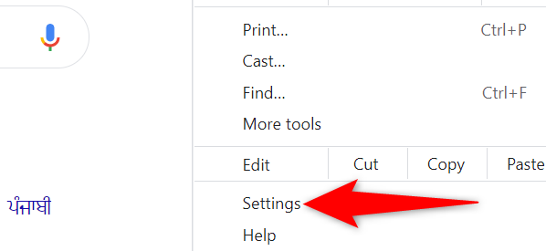 Select "Settings" from the Chrome menu.