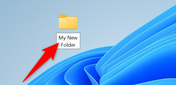 Type a name for the folder and press Enter.