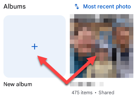 Select new album or an existing.