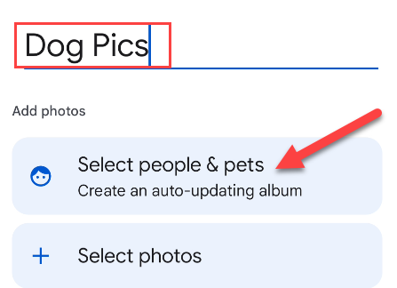Tap "Select People & Pets."
