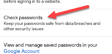 Tap "Check Passwords."