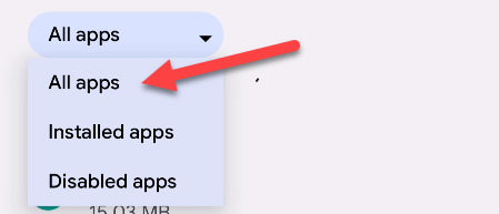 Make sure to see "All Apps."