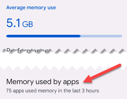 Select "Memory Used by Apps."