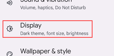 Select "Display."