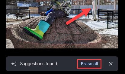Tap a highlight or "Erase All."