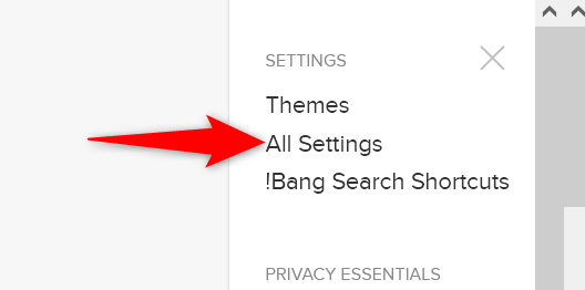 Select "All Settings" in the