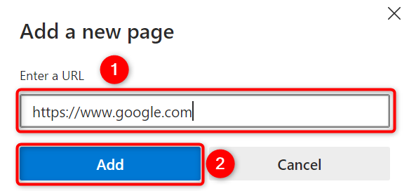Make Google the startup page in Edge.