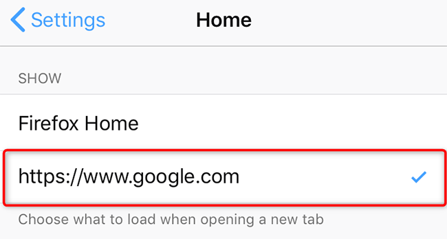 Make Google the homepage in Firefox on iPhone or iPad.