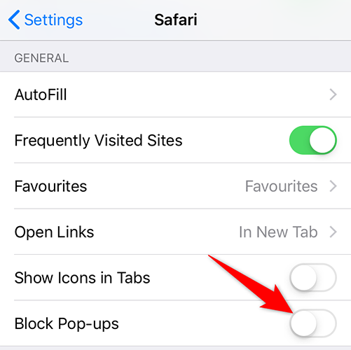 Disable "Block Pop-Ups" on the "Safari" page.