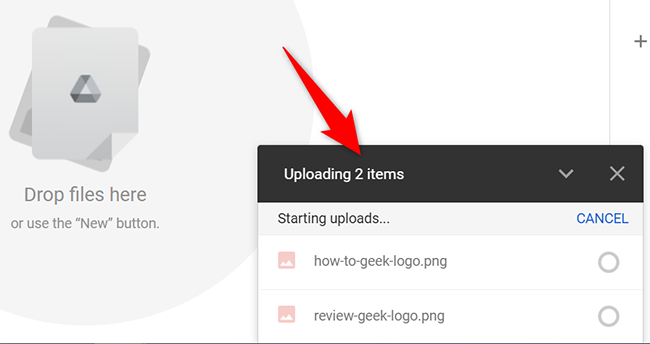 Files being uploaded to Google Drive.