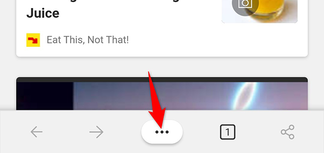 Tap the three dots at the bottom of Edge.