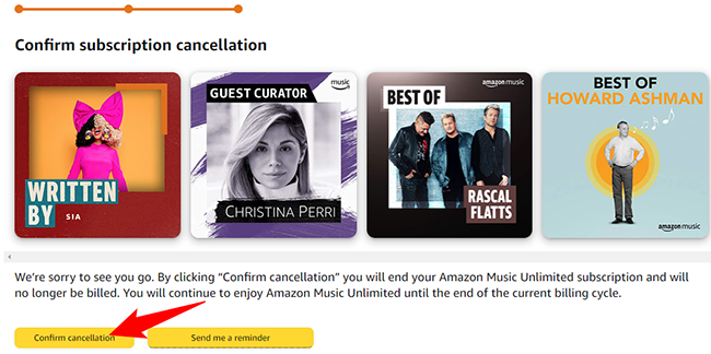 Click the "Confirm Cancellation" button.