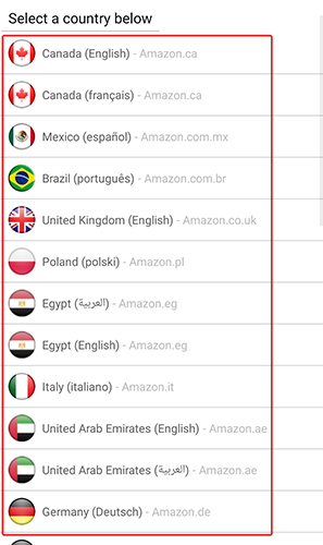 Change the language in the Amazon app.