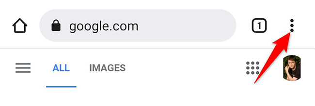 The three-dot menu icon in Chrome on mobile.