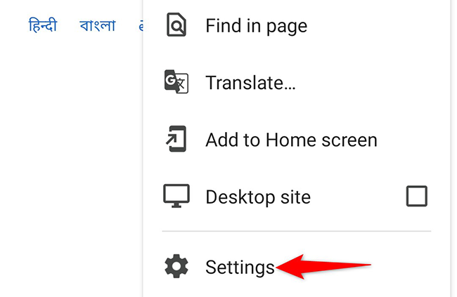 Tap "Settings" in Chrome menu.