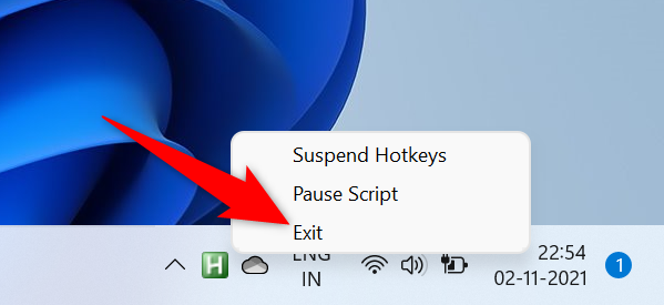 Select Windows Cursor Hider and choose "Exit."