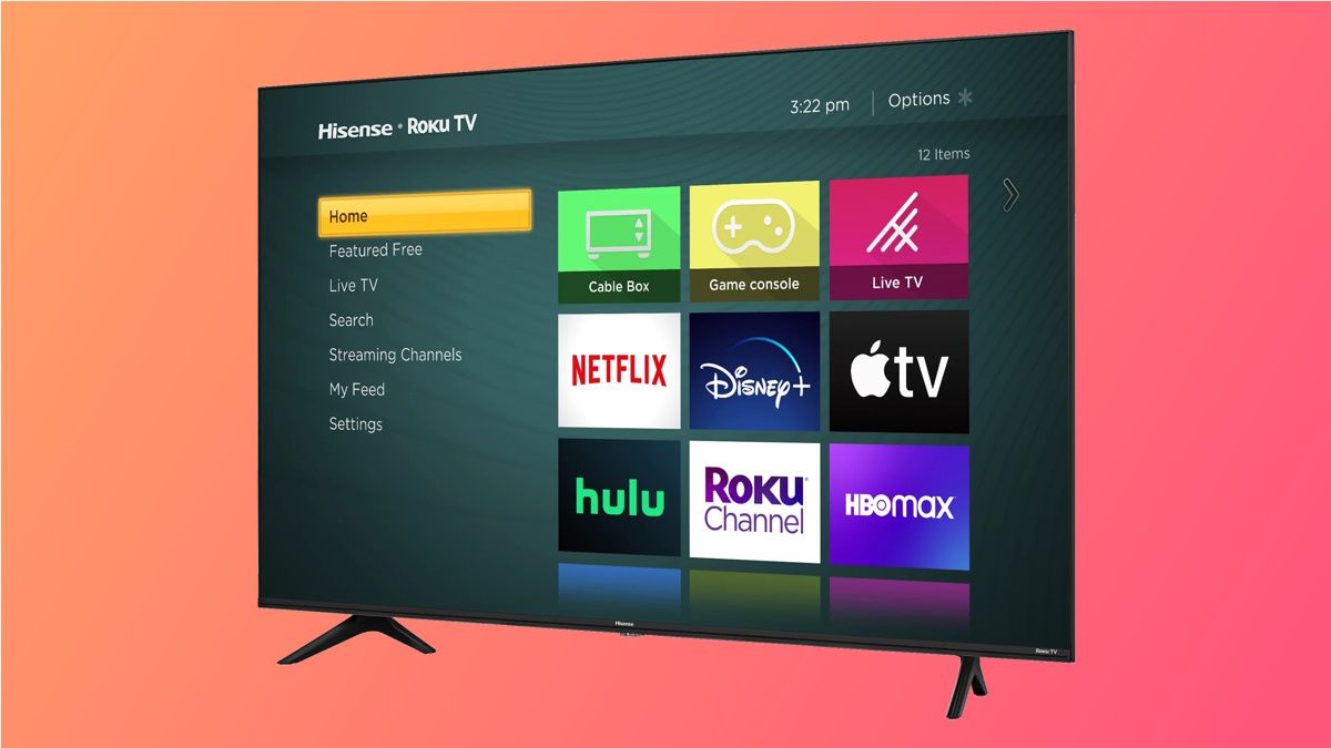 Hisense 43R6E3 on pink background