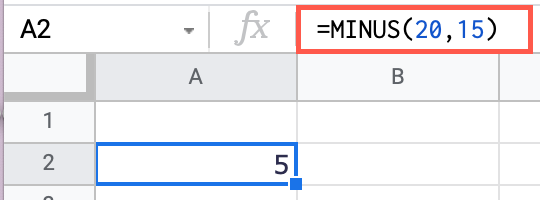 Subtract numbers with the MINUS function