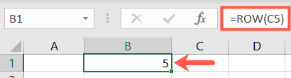 ROW function in Excel