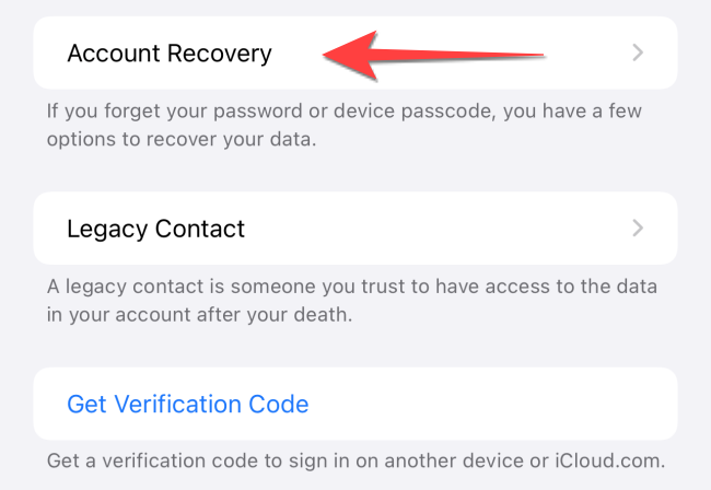 Select "Account Recovery."