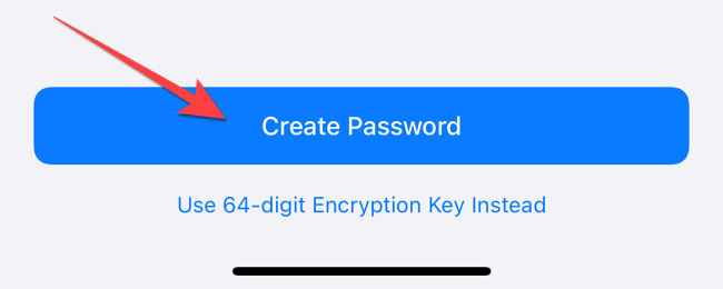 Select "Create Password" to add it to your end-to-end encrypted WhatsApp backup.