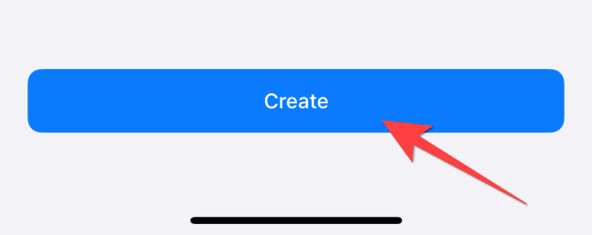 Select "Create" to initiate an End-to-End Encrypted Backup process in WhatsApp on iPhone.