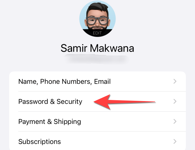 Select "Password & Security."