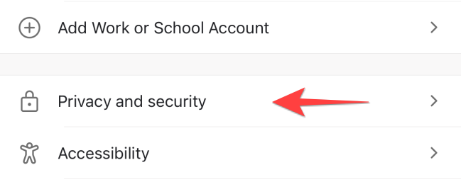 Select "Privacy and Security."