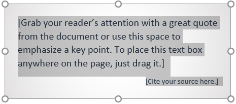 Select text in a reformatted text box and delete it