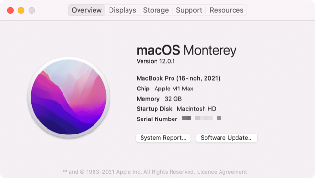 About My Mac information