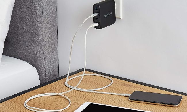 Charging a smartphone and tablet.