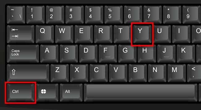 To redo in some Windows apps, press Ctrl+Y on your keyboard.